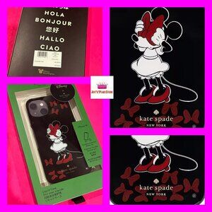 Kate Spade x Disney Minnie Mouse Bow Resin iPhone 14 Liquid Phone Case Gift Set